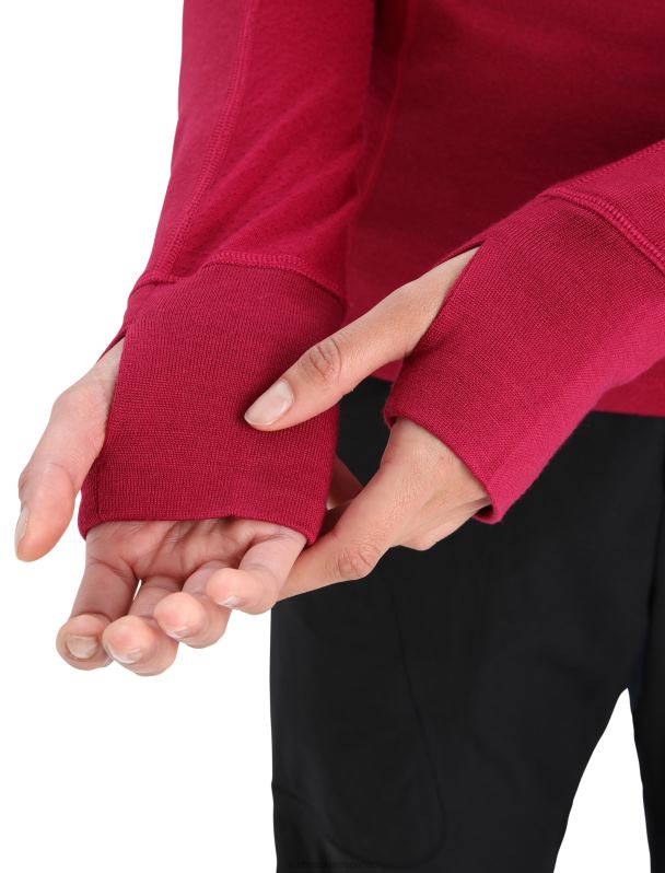 Icebreaker mujer Sudadera térmica de manga larga con aislamiento de merino Zoneknit 0V2J0890 ropa cereza