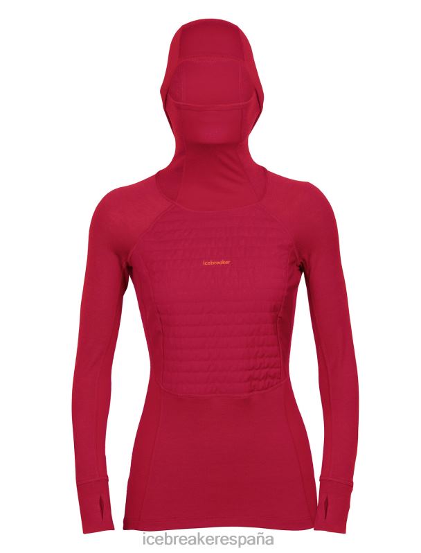 Icebreaker mujer Sudadera térmica de manga larga con aislamiento de merino Zoneknit 0V2J0890 ropa cereza