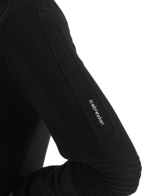 Icebreaker mujer Zoneknit Merino manga larga media cremallera 0V2J0724 ropa negro
