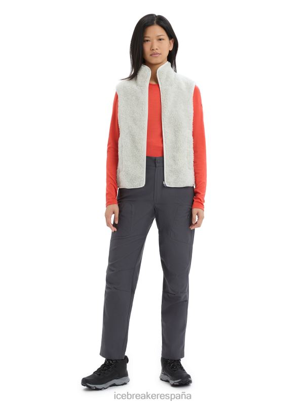 Icebreaker mujer chaleco de pelo alto realfleece merino 0V2J0677 ropa crudo jaspeado