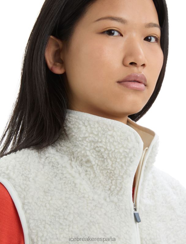 Icebreaker mujer chaleco de pelo alto realfleece merino 0V2J0677 ropa crudo jaspeado