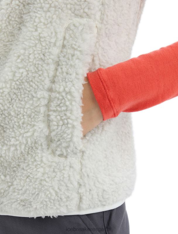 Icebreaker mujer chaleco de pelo alto realfleece merino 0V2J0677 ropa crudo jaspeado