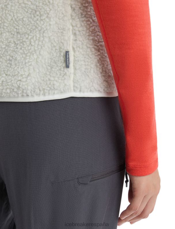 Icebreaker mujer chaleco de pelo alto realfleece merino 0V2J0677 ropa crudo jaspeado