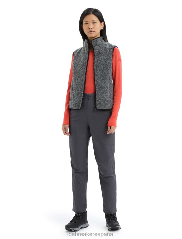 Icebreaker mujer chaleco de pelo alto realfleece merino 0V2J0678 ropa brezo de piedra arenisca