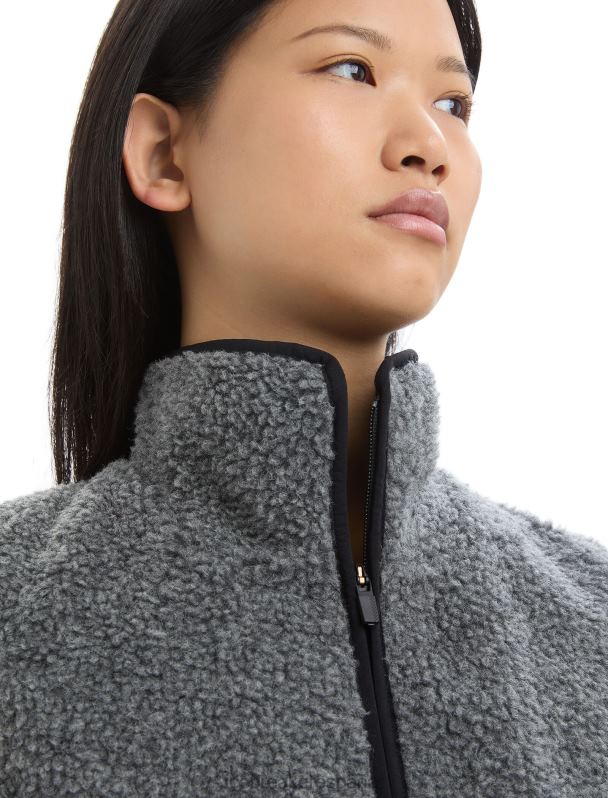 Icebreaker mujer chaleco de pelo alto realfleece merino 0V2J0678 ropa brezo de piedra arenisca