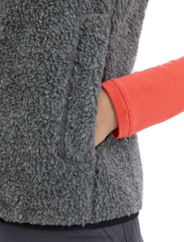 Icebreaker mujer chaleco de pelo alto realfleece merino 0V2J0678 ropa brezo de piedra arenisca