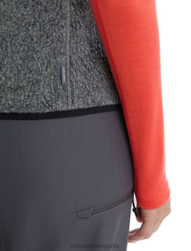Icebreaker mujer chaleco de pelo alto realfleece merino 0V2J0678 ropa brezo de piedra arenisca