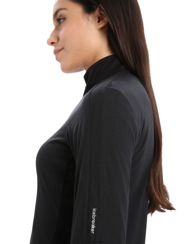 Icebreaker mujer chaqueta de punto merino de manga larga con cremallera 0V2J0718 ropa negro