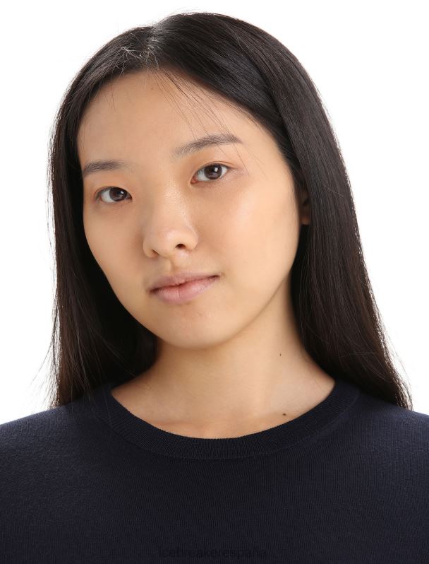 Icebreaker mujer suéter de manga larga merino wilcox 0V2J0721 ropa azul marino de medianoche