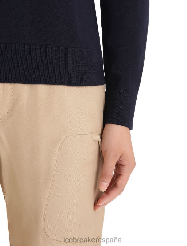 Icebreaker mujer suéter de manga larga merino wilcox 0V2J0721 ropa azul marino de medianoche