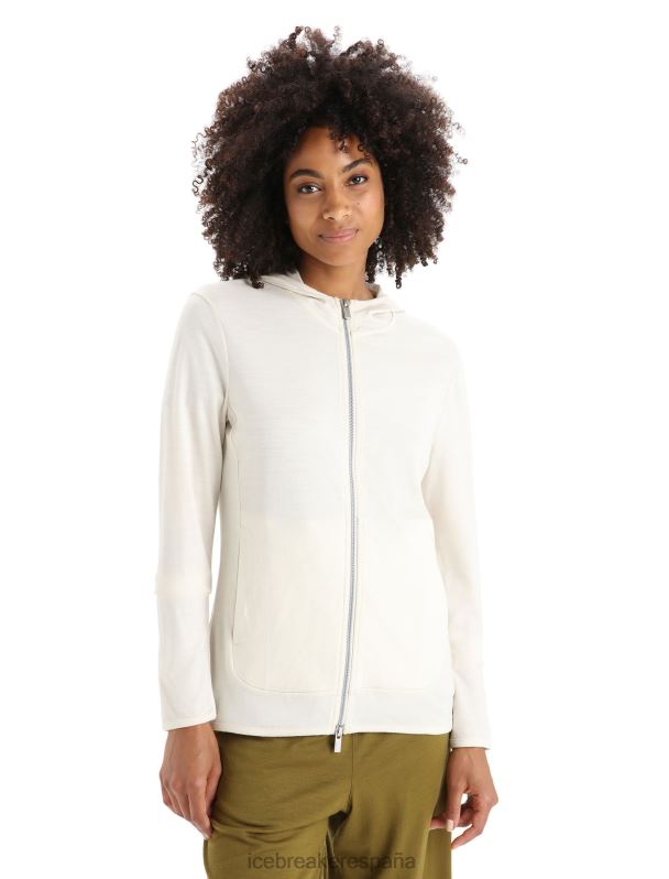 Icebreaker mujer sudadera con capucha y cremallera de manga larga de merino granary 0V2J0717 ropa tiza