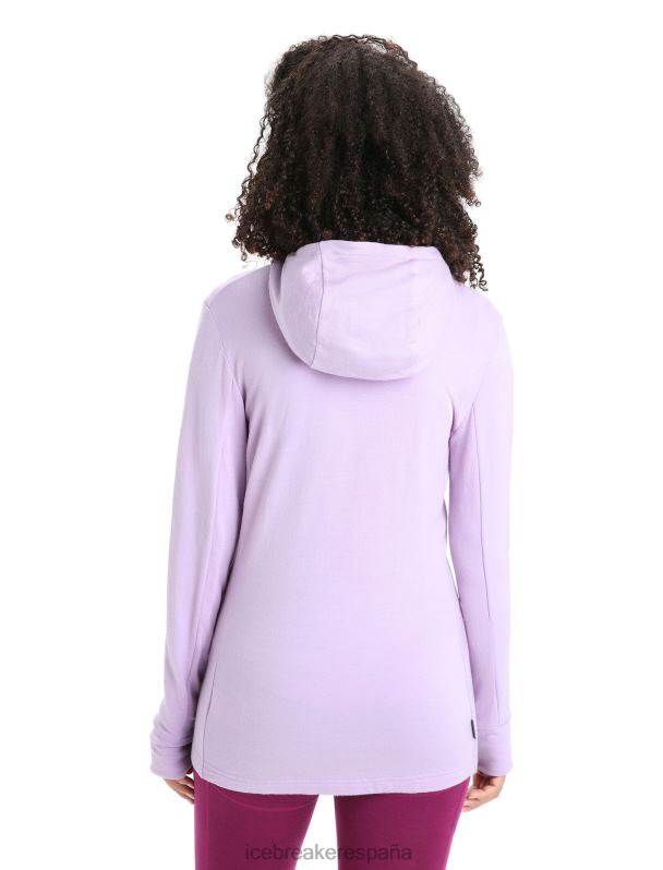 Icebreaker mujer sudadera con capucha y cremallera de manga larga merino quantum iii 0V2J0699 ropa mirada morada/ir baya