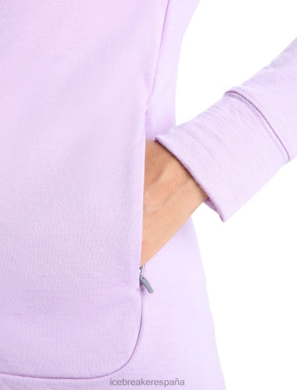 Icebreaker mujer sudadera con capucha y cremallera de manga larga merino quantum iii 0V2J0699 ropa mirada morada/ir baya