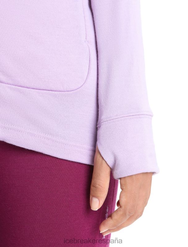 Icebreaker mujer sudadera con capucha y cremallera de manga larga merino quantum iii 0V2J0699 ropa mirada morada/ir baya