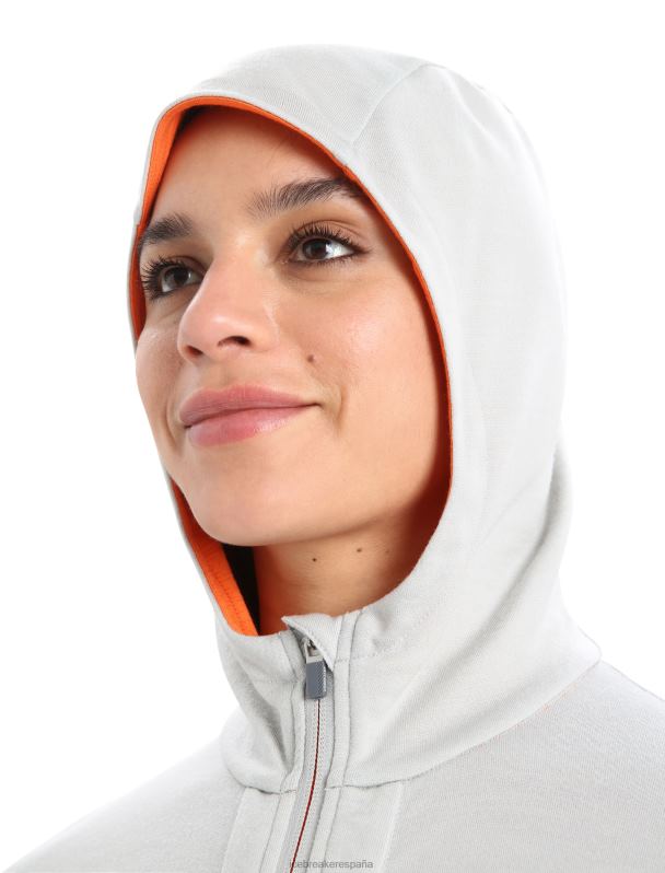 Icebreaker mujer sudadera con capucha y cremallera de manga larga merino quantum iii 0V2J0897 ropa éter/flash