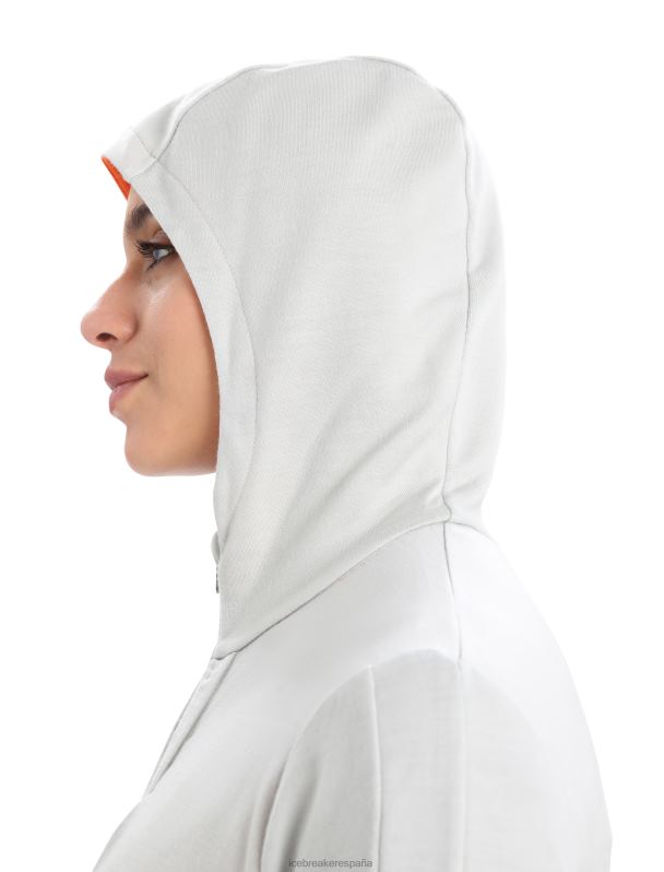 Icebreaker mujer sudadera con capucha y cremallera de manga larga merino quantum iii 0V2J0897 ropa éter/flash