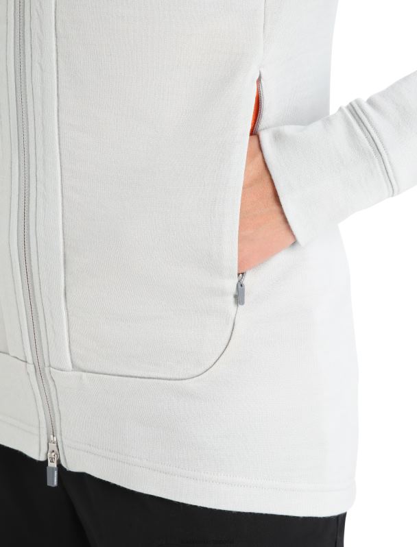 Icebreaker mujer sudadera con capucha y cremallera de manga larga merino quantum iii 0V2J0897 ropa éter/flash