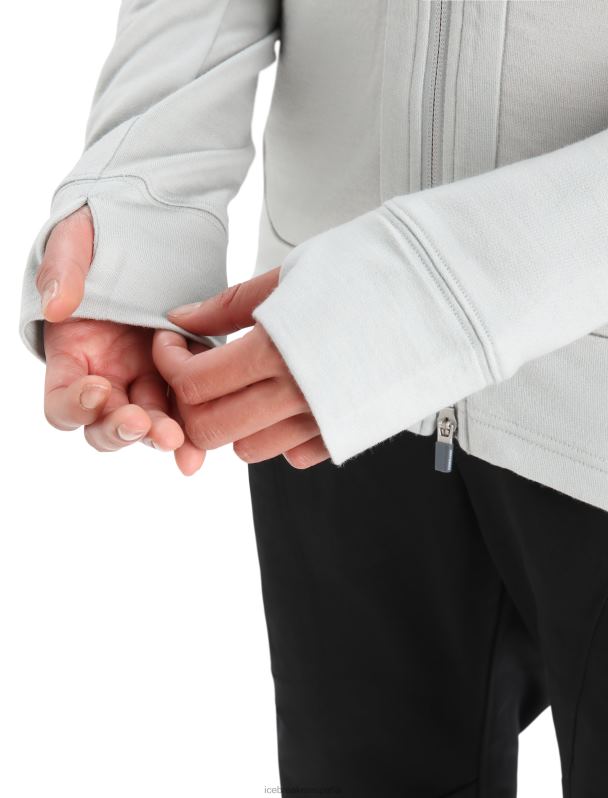 Icebreaker mujer sudadera con capucha y cremallera de manga larga merino quantum iii 0V2J0897 ropa éter/flash