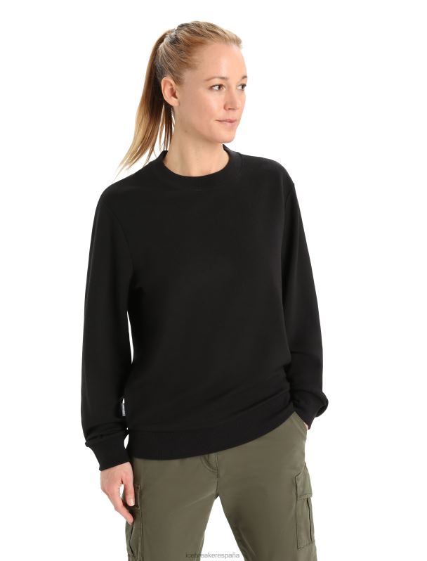 Icebreaker mujer sudadera de merino de manga larga 0V2J0707 ropa negro