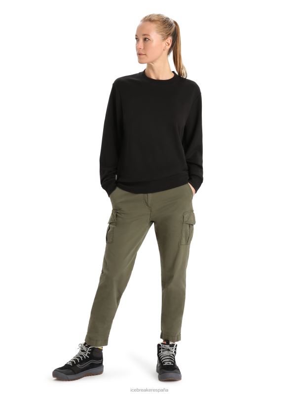 Icebreaker mujer sudadera de merino de manga larga 0V2J0707 ropa negro