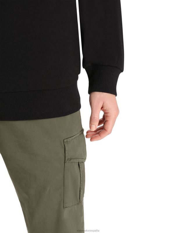 Icebreaker mujer sudadera de merino de manga larga 0V2J0707 ropa negro