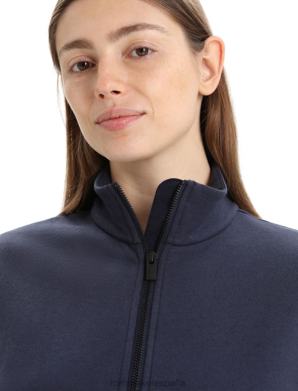 Icebreaker mujer sudadera merino central classic de manga larga con cremallera 0V2J0710 ropa azul marino de medianoche