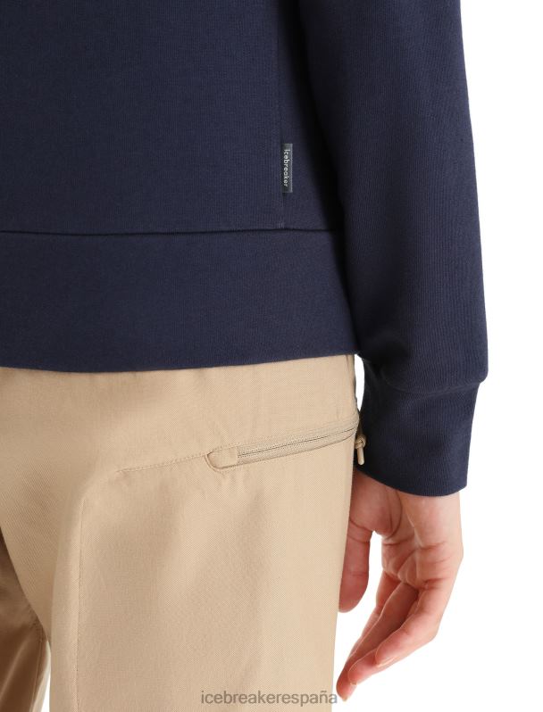 Icebreaker mujer sudadera merino central classic de manga larga con cremallera 0V2J0710 ropa azul marino de medianoche