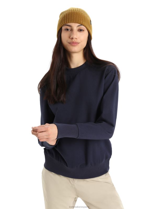 Icebreaker mujer sudadera merino central ii manga larga 0V2J0704 ropa azul marino de medianoche