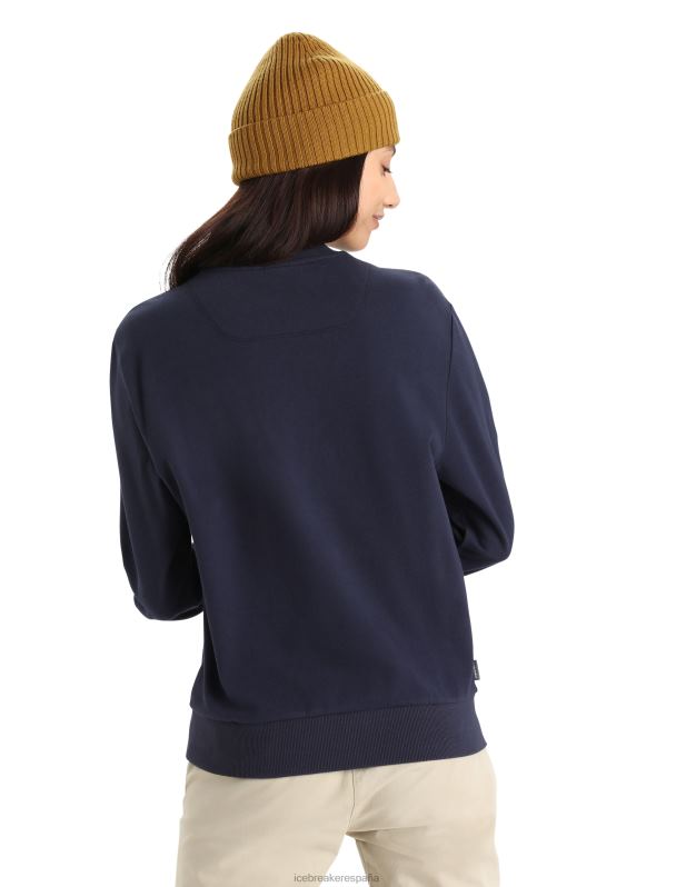 Icebreaker mujer sudadera merino central ii manga larga 0V2J0704 ropa azul marino de medianoche