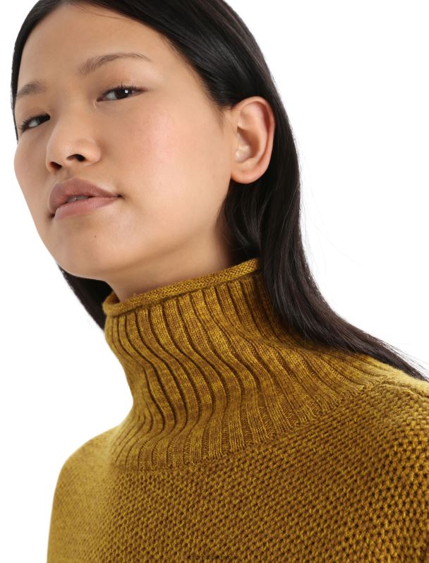 Icebreaker mujer jersey merino seevista con cuello alzado 0V2J0908 ropa clavo/oro silencioso
