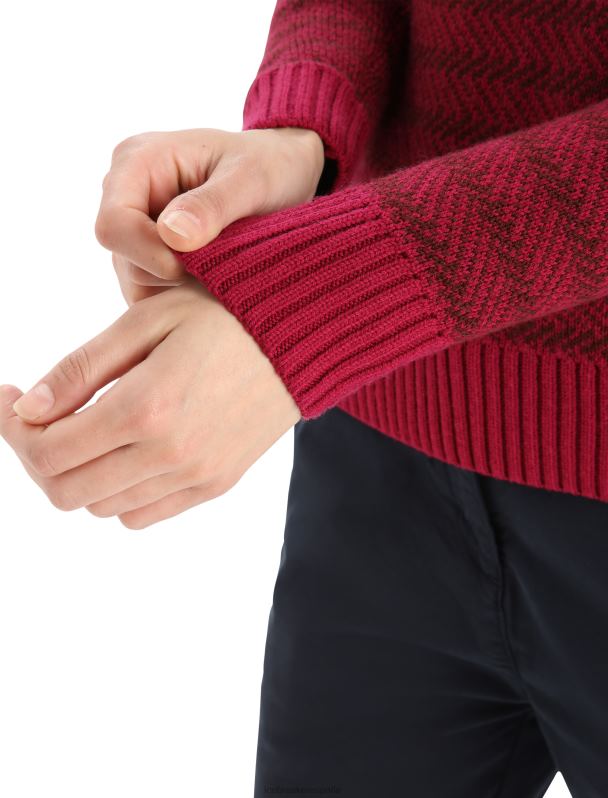 Icebreaker mujer suéter de lana merino waypoint 0V2J0822 ropa cereza/expreso