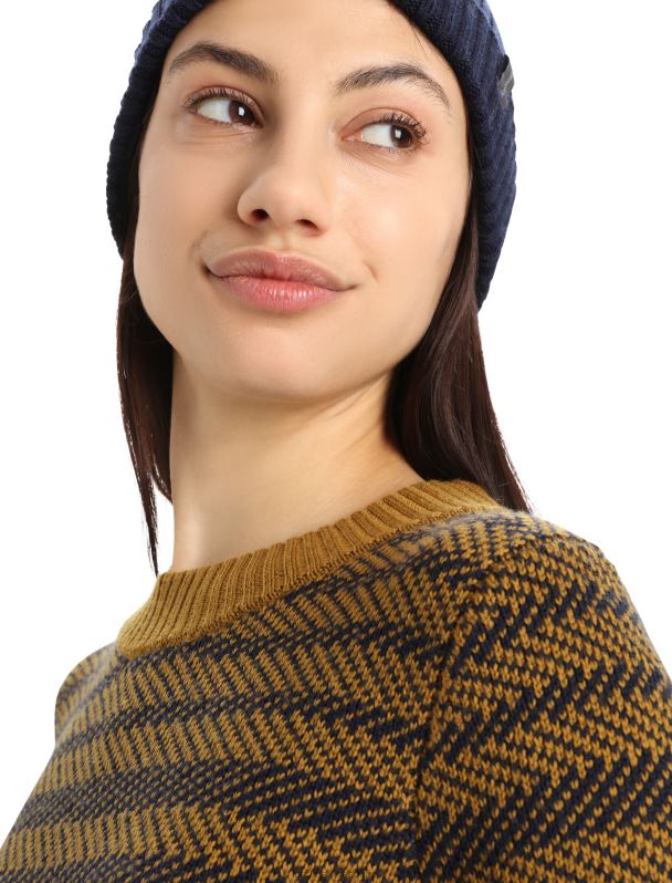 Icebreaker mujer suéter de lana merino waypoint 0V2J0823 ropa clavo/azul marino medianoche