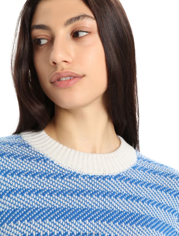 Icebreaker mujer suéter de lana merino waypoint 0V2J0824 ropa crudo brezo/lazurita