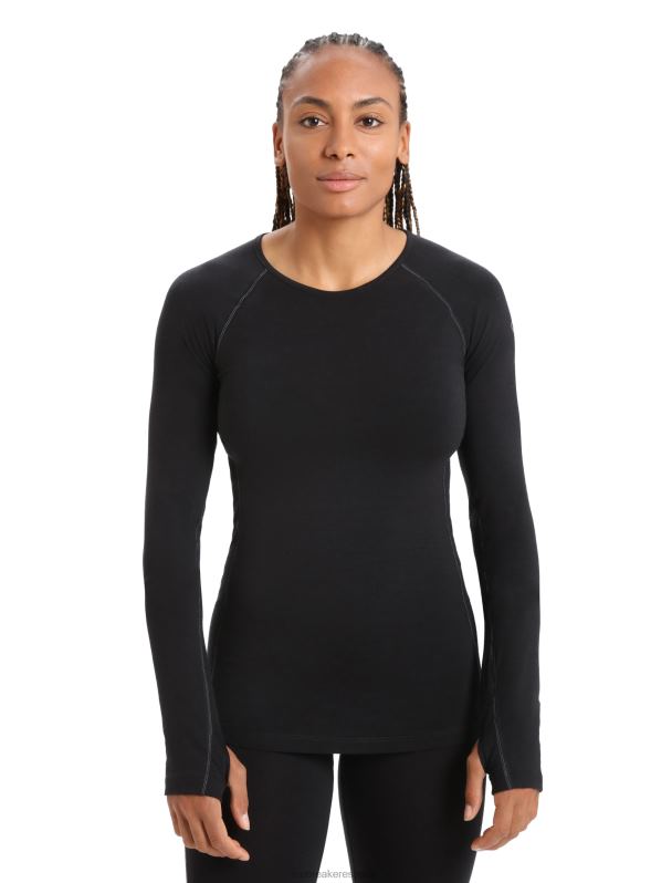 Icebreaker mujer Bodyfitzone Merino 200 Zone camiseta térmica de manga larga 0V2J0862 ropa negro