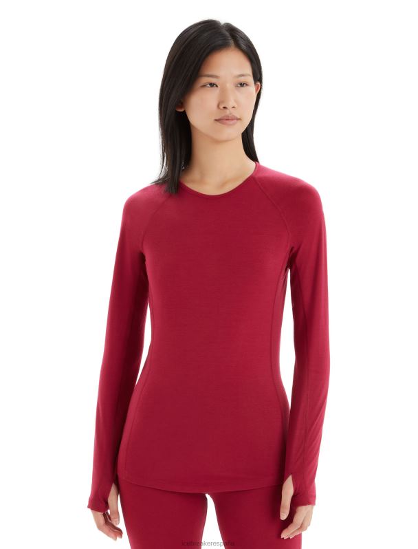 Icebreaker mujer Bodyfitzone Merino 200 Zone camiseta térmica de manga larga 0V2J0863 ropa cereza