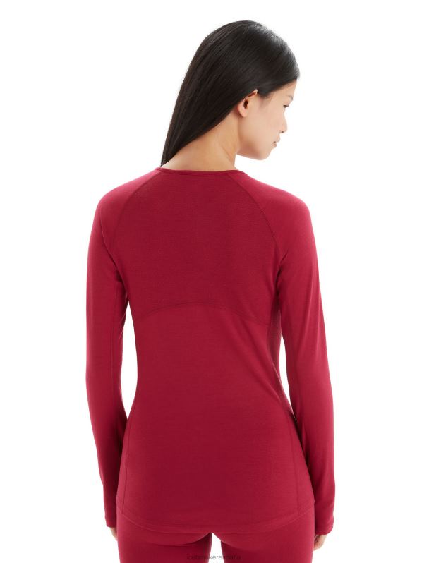 Icebreaker mujer Bodyfitzone Merino 200 Zone camiseta térmica de manga larga 0V2J0863 ropa cereza
