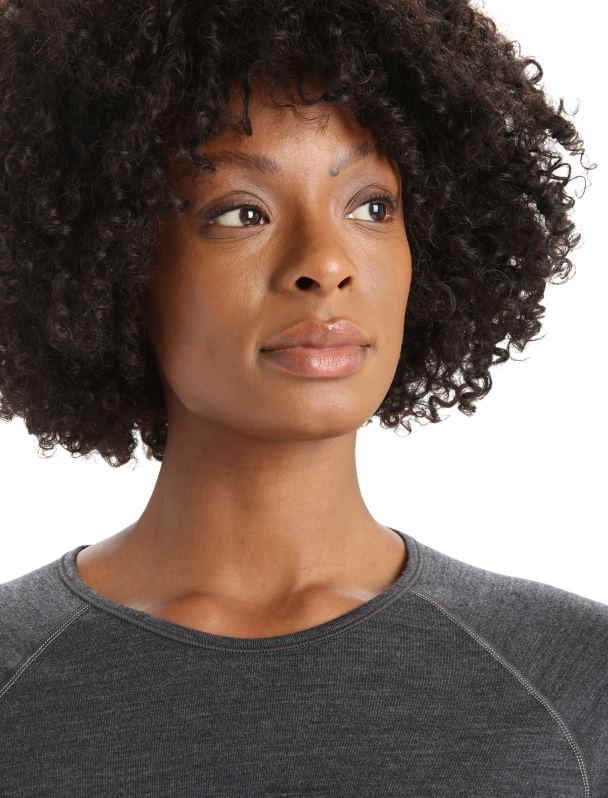 Icebreaker mujer Bodyfitzone camiseta térmica de manga larga Merino 260 Zone 0V2J0870 ropa jaspeado azabache/negro