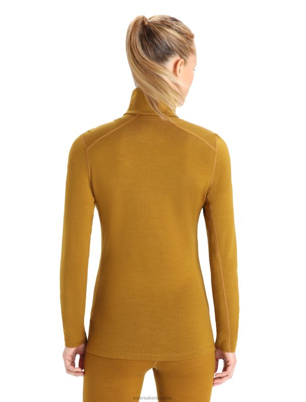 Icebreaker mujer Camiseta térmica Merino 260 Tech de manga larga y media cremallera. 0V2J0860 ropa Clavo