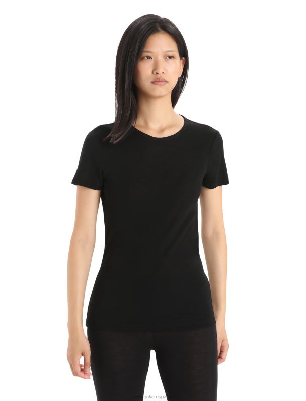 Icebreaker mujer Camiseta térmica de manga corta Merino 175 Everyday 0V2J0573 ropa negro
