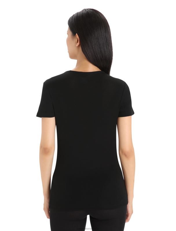 Icebreaker mujer Camiseta térmica de manga corta Merino 175 Everyday 0V2J0573 ropa negro