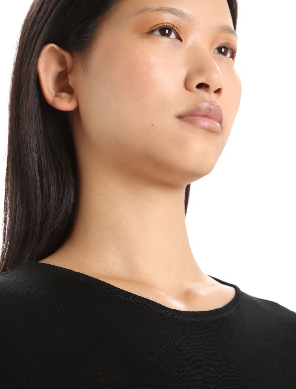 Icebreaker mujer Camiseta térmica de manga corta Merino 175 Everyday 0V2J0573 ropa negro