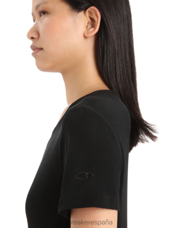 Icebreaker mujer Camiseta térmica de manga corta Merino 175 Everyday 0V2J0573 ropa negro
