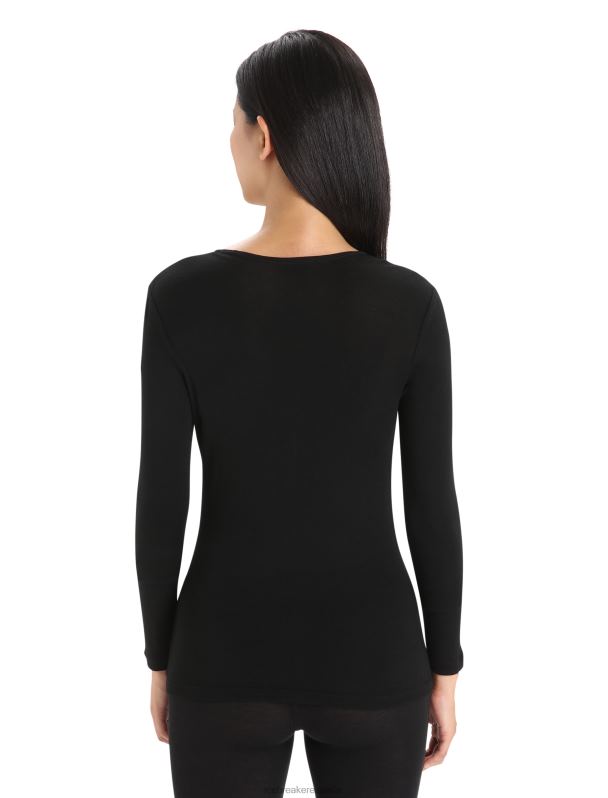Icebreaker mujer Camiseta térmica de manga larga Merino 175 para uso diario. 0V2J0564 ropa negro