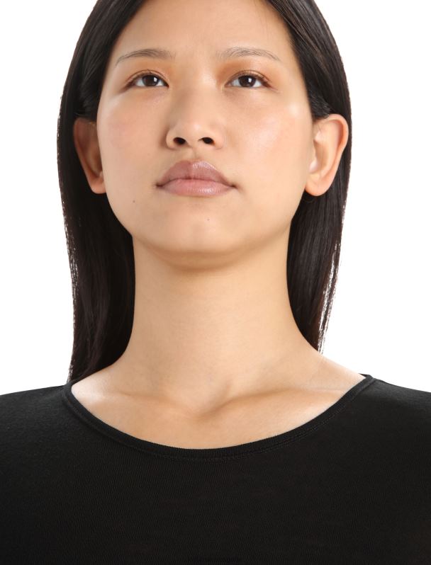 Icebreaker mujer Camiseta térmica de manga larga Merino 175 para uso diario. 0V2J0564 ropa negro