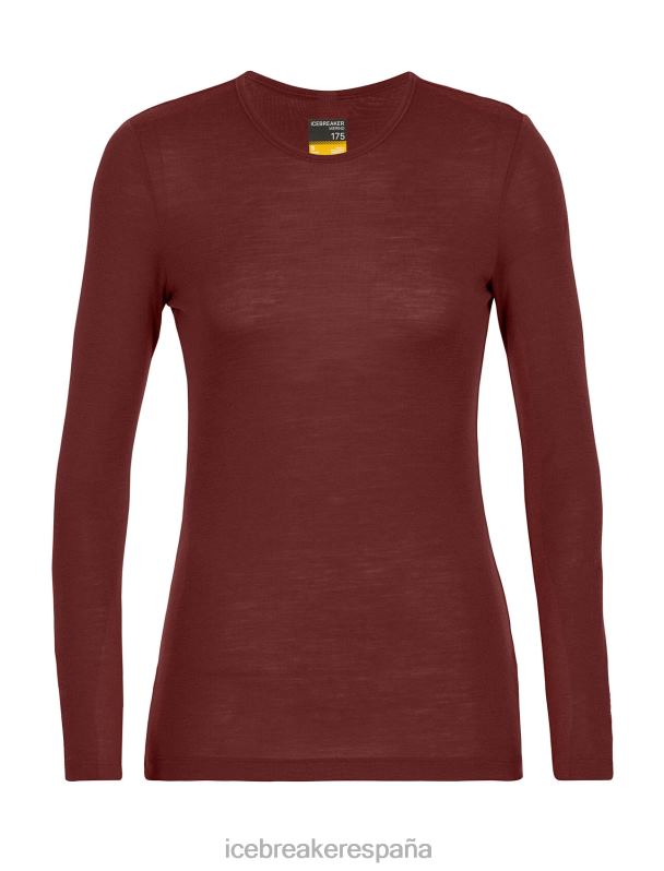 Icebreaker mujer Camiseta térmica de manga larga Merino 175 para uso diario. 0V2J0816 ropa Café exprés