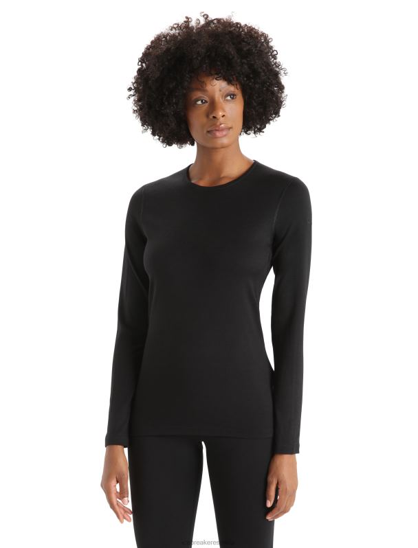 Icebreaker mujer Camiseta térmica de manga larga Merino 200 Oasis 0V2J0557 ropa negro