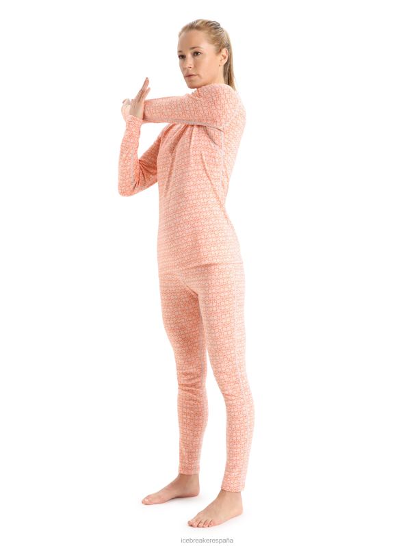 Icebreaker mujer Camiseta térmica de manga larga Merino 250 Vertex Crewe Alpine Geo 0V2J0858 ropa nieve/destello