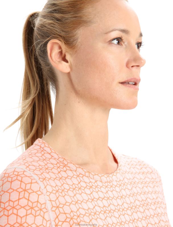 Icebreaker mujer Camiseta térmica de manga larga Merino 250 Vertex Crewe Alpine Geo 0V2J0858 ropa nieve/destello