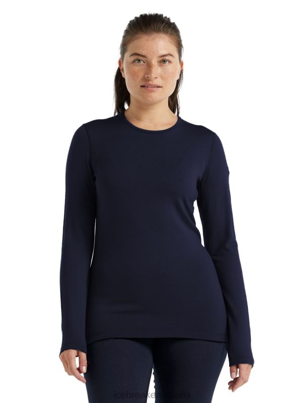 Icebreaker mujer Camiseta térmica de manga larga Merino 260 Tech 0V2J0572 ropa azul marino de medianoche