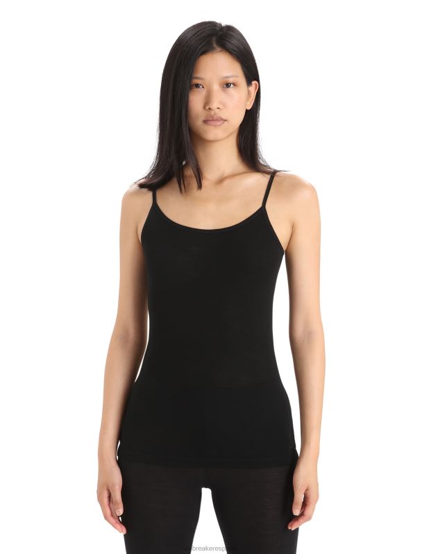 Icebreaker mujer Camiseta térmica de tirantes Merino 175 para uso diario. 0V2J0499 ropa negro